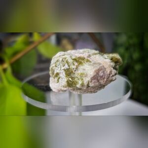 Green Tourmaline in Quartz Crystal Cluster